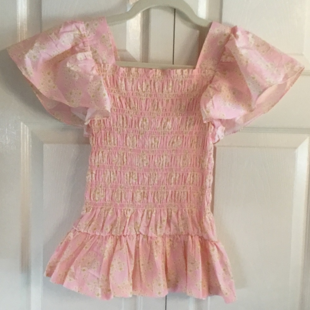 Bisby Girls Smocked Ruffle Top